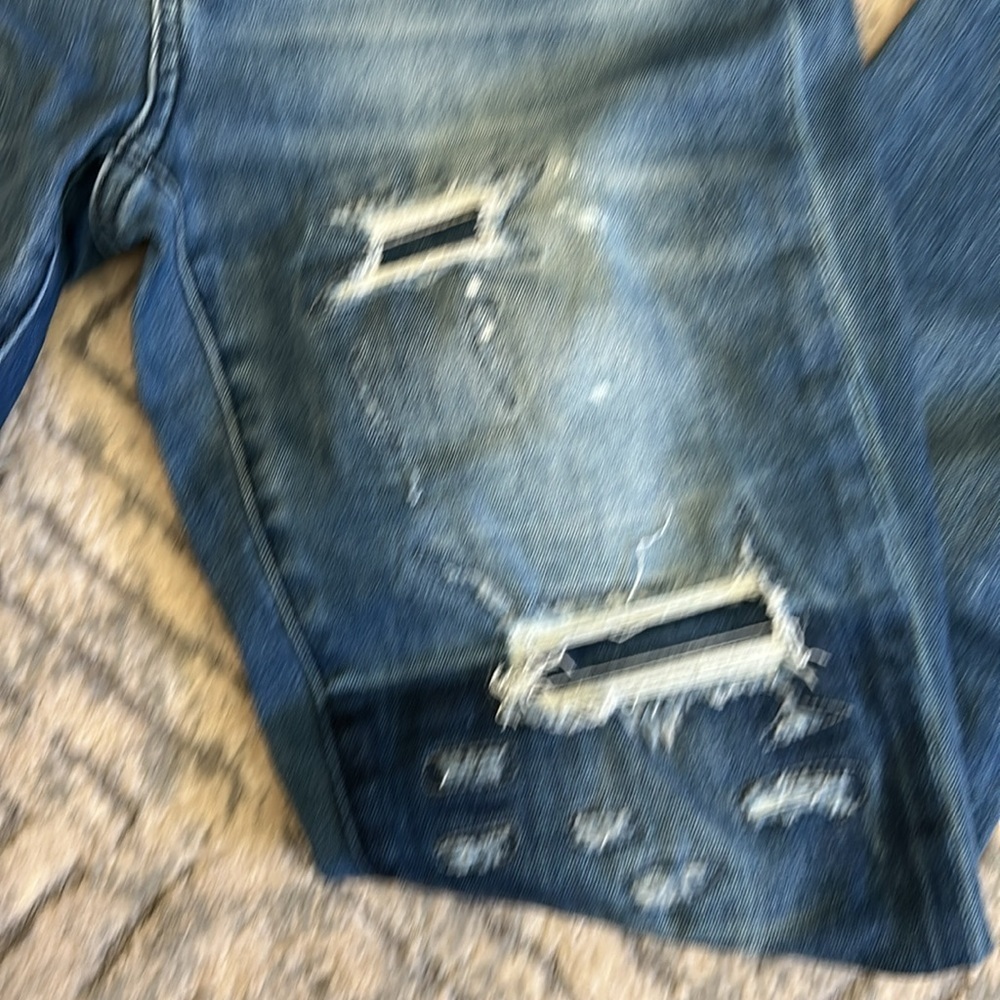 Bebe Blue Skinny Jeans Distressed Style - Picture 4 of 8